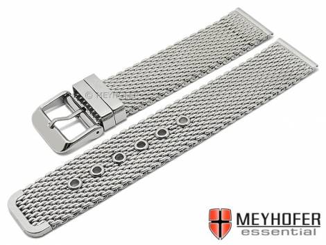 Watch strap -Lockport- 18mm stainless steel mesh medium structure with buckle by MEYHOFER - Bild vergrern 