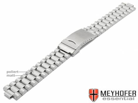 Watch strap XL -Crossville- 18-20mm stainless steel partly polished multiple ends by MEYHOFER - Bild vergr��ern 
