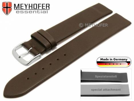 Watch strap -Kronach- 16mm dark brown leather special lug ends for screwed casings by MEYHOFER (width of buckle 16 mm) - Bild vergrern 