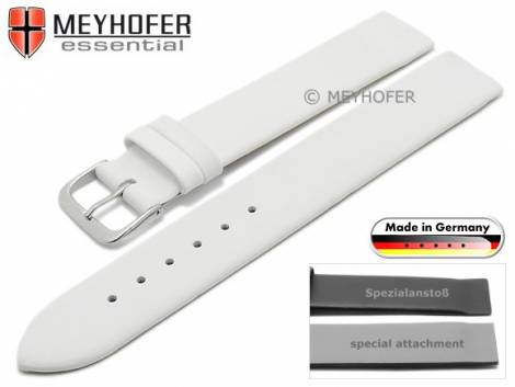 Watch strap -Kronach- 22mm white leather special lug ends for screwed casings by MEYHOFER (width of buckle 20 mm) - Bild vergrern 