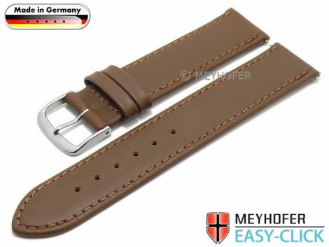 Watch strap Meyhofer EASY-CLICK -Bonn- 16mm brown leather stitched (width of buckle 16 mm) - Bild vergr��ern 