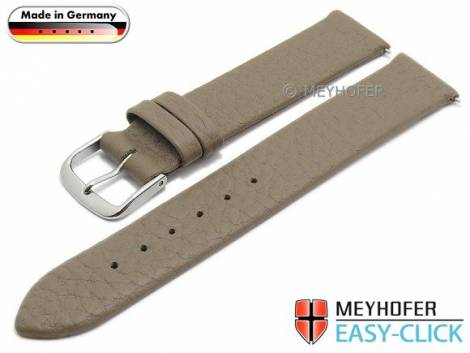 Watch strap Meyhofer EASY-CLICK -Furth- 22mm taupe leather grained (width of buckle 20 mm) - Bild vergr��ern 