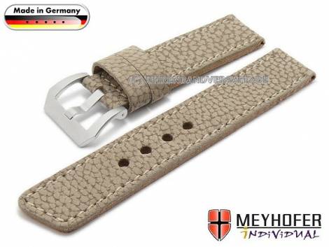 SALE: Watch strap -San Antonio- 24mm beige leather light stitching by MEYHOFER (width of buckle 24 mm) - Bild vergr��ern 