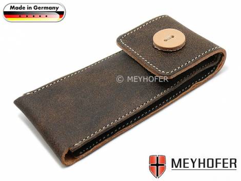 Watch case -Nassau- MADE IN GERMANY dark brown for 1 watch leather vintage look by MEYHOFER - Bild vergr��ern 