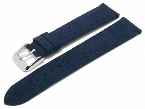 Watch strap -Lahnstein- 18mm dark blue vegan alcantara MADE IN GERMANY Meyhofer optional with Easy-Click (buckle 16 mm) - Bild vergr��ern 