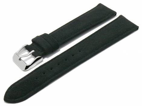 Watch strap -Lahnstein- 18mm black vegan alcantara MADE IN GERMANY by Meyhofer optional with Easy-Click (buckle 16 mm) - Bild vergrern 