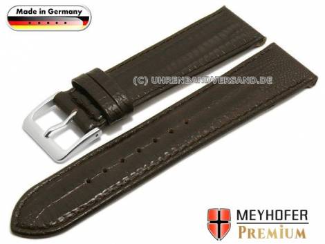 Watch strap XS -Ebersberg- 16mm dark brown leather teju grain stitched by MEYHOFER (width of buckle 14 mm) - Bild vergr��ern 