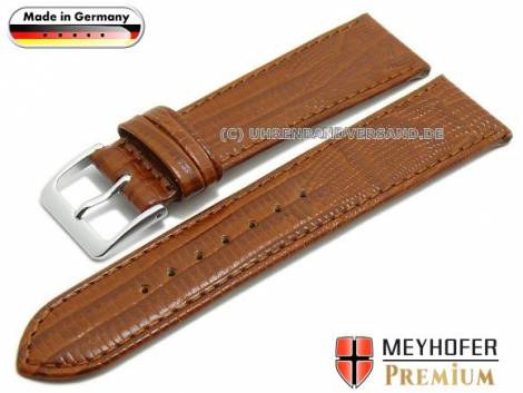 Watch strap XS -Ebersberg- 16mm golden brown leather teju grain stitched by MEYHOFER (width of buckle 14 mm) - Bild vergr��ern 