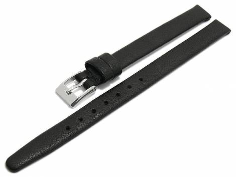 Watch strap XS -Solingen- 08mm black leather finely grained HANDMADE IN GERMANY by MEYHOFER (width of buckle 08 mm) - Bild vergr��ern 