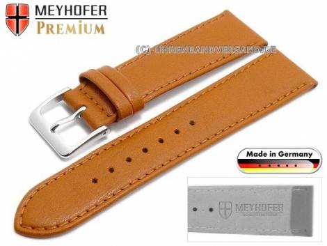 Watch strap XS -Korbach- 16mm light brown leather grained stitched by MEYHOFER (width of buckle 14 mm) - Bild vergr��ern 