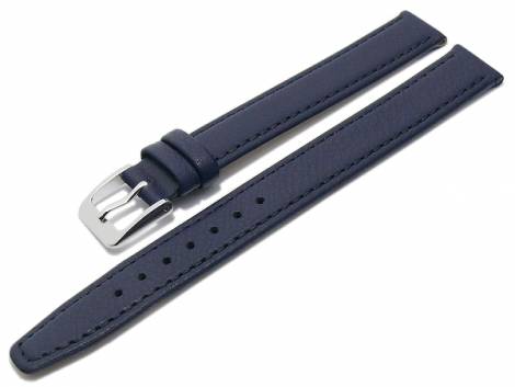 Watch strap XL -Passau- 11mm dark blue leather slightly grained MADE IN GERMANY by Meyhofer (buckle 10 mm) - Bild vergrern 