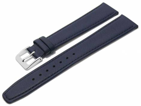 Watch strap XL -Passau- 19mm dark blue leather MADE IN GERMANY by Meyhofer optional with Easy-Click (buckle 16 mm) - Bild vergrern 