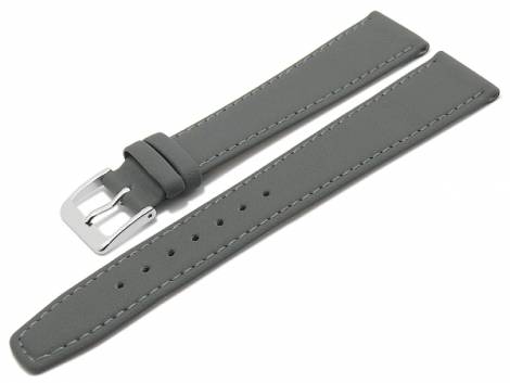 Watch strap XL -Passau- 18mm grey leather MADE IN GERMANY by Meyhofer optional with Easy-Click (buckle 16 mm) - Bild vergrern 