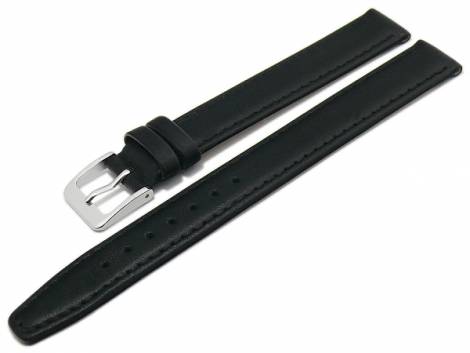Watch strap XL -Passau- 11mm black leather slightly grained MADE IN GERMANY by Meyhofer (buckle 10 mm) - Bild vergr��ern 