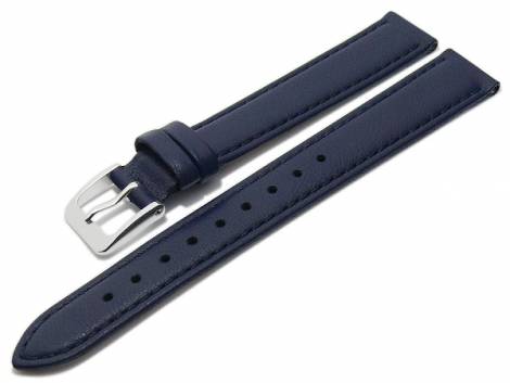 Watch strap -Willingen- 15mm dark blue leather MADE IN GERMANY by Meyhofer optional with Easy-Click (buckle 14 mm) - Bild vergrern 