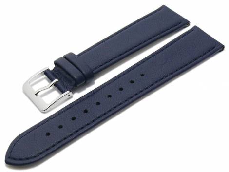 Watch strap -Willingen- 18mm dark blue leather MADE IN GERMANY by Meyhofer optional with Easy-Click (buckle 16 mm) - Bild vergrern 
