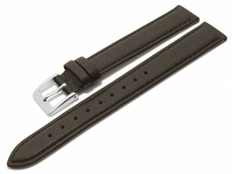 Watch strap -Willingen- 15mm dark brown leather MADE IN GERMANY by Meyhofer optional with Easy-Click (buckle 14 mm) - Bild vergr��ern 