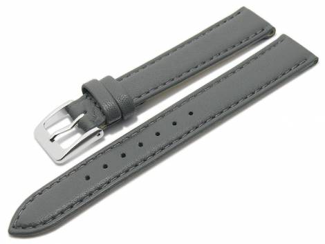 Watch strap -Willingen- 15mm grey leather MADE IN GERMANY by Meyhofer optional with Easy-Click (buckle 14 mm) - Bild vergr��ern 