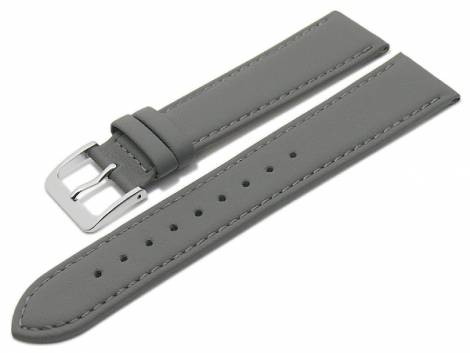 Watch strap XS -Korbach- 18mm grey leather MADE IN GERMANY by Meyhofer optional with Easy-Click (buckle 16 mm) - Bild vergrern 