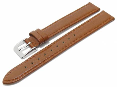 Watch strap -Willingen- 15mm light brown leather MADE IN GERMANY by Meyhofer optional with Easy-Click (buckle 14 mm) - Bild vergr��ern 