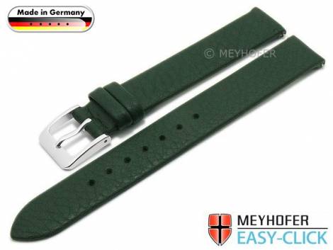 Meyhofer EASY-CLICK watch strap -Donau- 14mm dark green leather smooth without stitching (width of buckle 14 mm) - Bild vergr��ern 