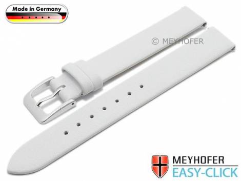 Meyhofer EASY-CLICK watch strap -Donau- 14mm white leather smooth without stitching (width of buckle 14 mm) - Bild vergr��ern 