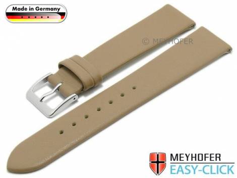 Meyhofer EASY-CLICK watch strap XS -Weser- 16mm beige leather smooth without stitching (width of buckle 16 mm) - Bild vergr��ern 