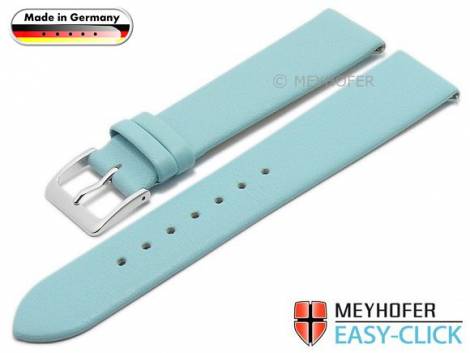 Meyhofer EASY-CLICK watch strap -Donau- 22mm light blue leather smooth without stitching (width of buckle 18 mm) - Bild vergr��ern 