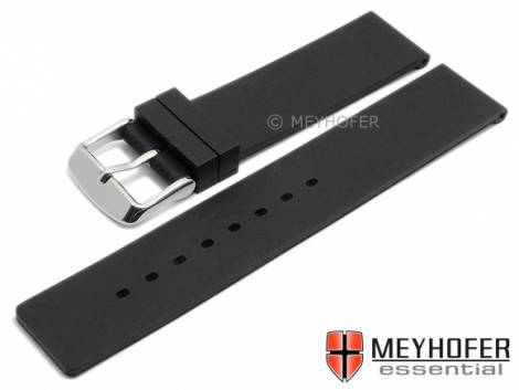 Watch strap -Coburg- 20mm black silicone smooth matt by MEYHOFER (width of buckle 20 mm) - Bild vergr��ern 