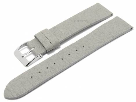 Watch strap -Waterbury- 22mm light grey from pineapple fibers VEGAN matt by MEYHOFER (width of buckle 20 mm) - Bild vergr��ern 