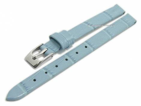Watch strap -Pensacola- 08mm clip lug attachment ice blue leather alligator grain by MEYHOFER (width of buckle 08 mm) - Bild vergr��ern 