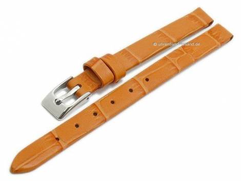 Watch strap -Pensacola- 10mm clip lug attachment orange leather alligator grain by MEYHOFER (width of buckle 08 mm) - Bild vergr��ern 