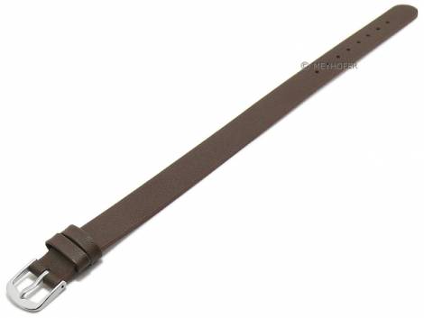 Watch strap -Kufstein- 10mm dark brown leather smooth by MEYHOFER - Bild vergrern 