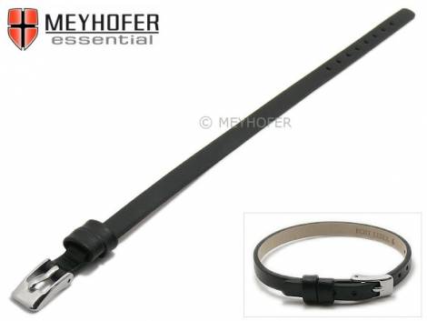 Watch strap -Kufstein- 06mm black leather smooth by MEYHOFER - Bild vergrern 