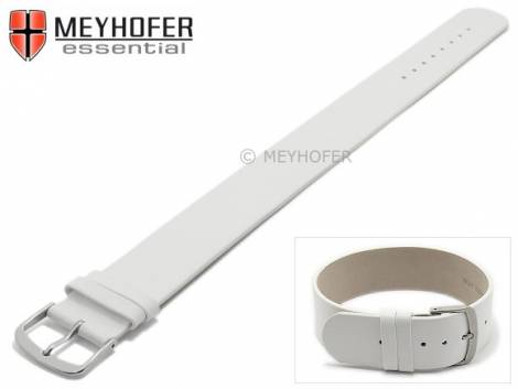 Watch strap -Kufstein- 16mm white leather smooth by MEYHOFER - Bild vergrern 