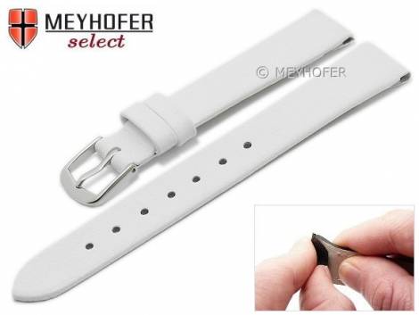 Watch strap -Rockhampton- 10mm clip lug attachment white leather smooth matt by MEYHOFER (width of buckle 08 mm) - Bild vergr��ern 