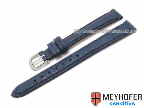 Watch band -Alvesta- 14mm dark blue grained genuine calf leather by MEYHOFER (width of buckle 12 mm) - Bild vergr��ern 