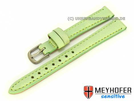 Watch band -Alvesta- 14mm mint green grained genuine calf leather MEYHOFER (width of buckle 12 mm) - Bild vergr��ern 