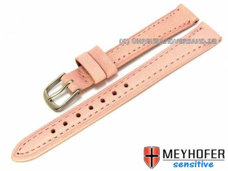 Watch band -Alvesta- 14mm pink grained genuine calf leather by MEYHOFER (width of buckle 12 mm) - Bild vergr��ern 