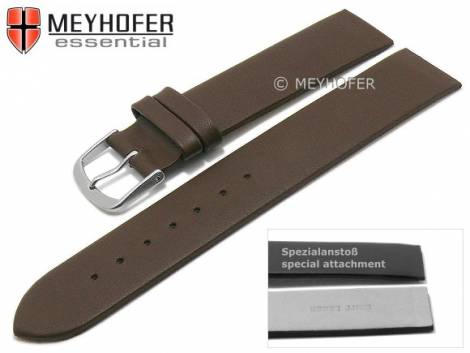 Watch strap -Greeley- 22mm dark brown leather special lug ends for screwed casings by MEYHOFER (width of buckle 22 mm) - Bild vergrern 