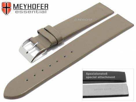 Watch strap -Greeley- 18mm taupe leather special lug ends for screwed casings by MEYHOFER (width of buckle 18 mm) - Bild vergrern 