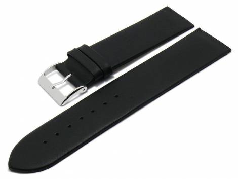 Watch strap -Greeley- 28mm black leather special lug ends for screwed casings by MEYHOFER (width of buckle 26 mm) - Bild vergr��ern 