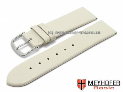 MEYHOFER Basic watch strap XS -Tallinn- 18mm cream leather smooth matt (width of buckle 16 mm) - Bild vergr��ern 