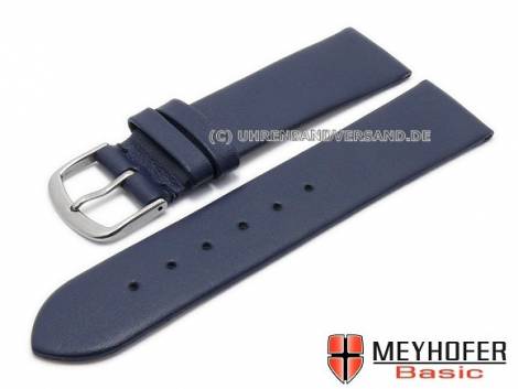 MEYHOFER Basic watch strap XS -Tallinn- 20mm dark blue leather smooth matt (width of buckle 18 mm) - Bild vergr��ern 