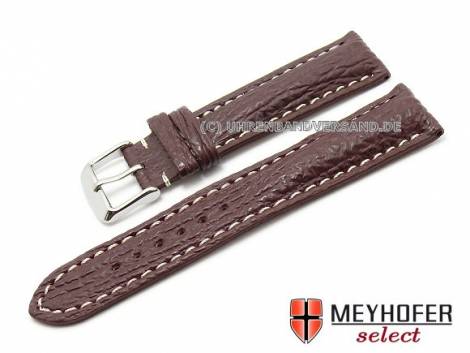 Watch strap -Tripolis- 22mm bordeaux genuine shark light stitching MEYHOFER (width of buckle 20 mm) - Bild vergr��ern 
