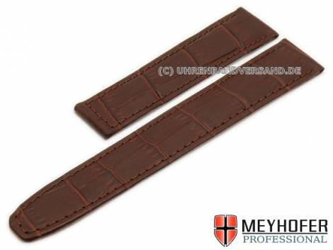 Watch strap -Limera- 18mm dark brown leather alligator grain for Cartier clasp by MEYHOFER - Bild vergr��ern 