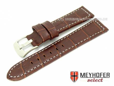Watch band -Cartagena- 24mm dark brown alligator grain for Panerai MEYHOFER (width of buckle 22 mm) - Bild vergr��ern 
