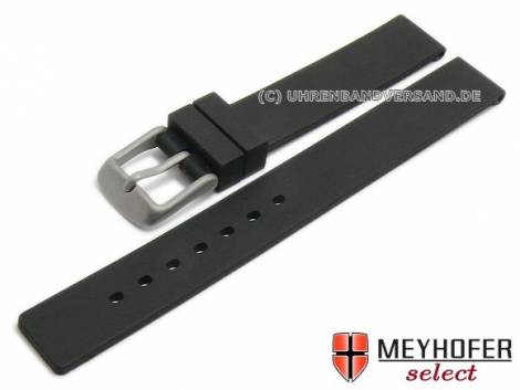 Watch strap -Lichtenfels- 14mm black silicone with titanium buckle by MEYHOFER (width of buckle 14 mm) - Bild vergr��ern 