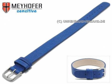 Watch strap -Bergen- 12mm blue leather grained by MEYHOFER - Bild vergr��ern 