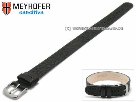 Watch strap -Bergen- 14mm black leather grained by MEYHOFER - Bild vergr��ern 